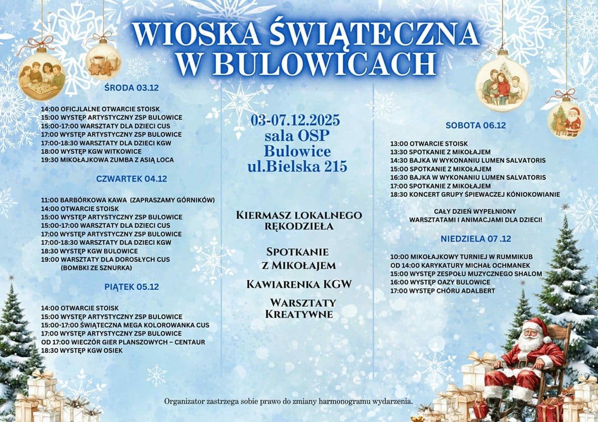 Wioska Świateczna Bulowice 2025